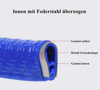 10m ochrana hrán pre dvere automobilu, klipová, vstavaná pružinová oceľ (sivá)