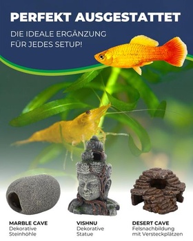 Hobby Aquaristik Moai Ora 1 I 12,5 x 11,5 x 17,5 cm I Dekoratívna figúrka do akvária I Skrytá