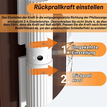 Automatický zatvárač dverí TREABEAR, zatvárač dverí pre interiérové ​​dvere, automatický zatvárač