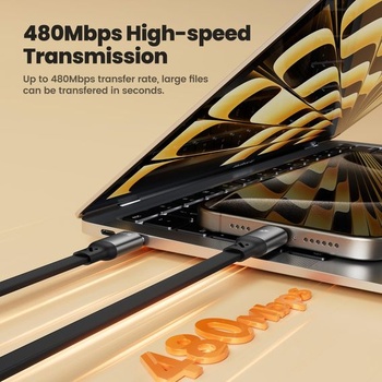 Kábel toocki USB-C, 100W PD 5A QC 4.0 Mini zaťahovací rýchlonabíjací kábel, kábel USB-C na USB-C,