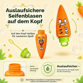 Sada mrkvových bublin pro děti, 12 mini bublinových hůlek, design mrkve, bublinové hračky, párty