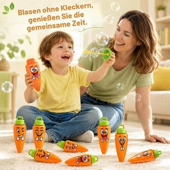 Sada mrkvových bublin pro děti, 12 mini bublinových hůlek, design mrkve, bublinové hračky, párty