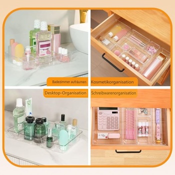 Organizér do zásuviek, 25 dielov v 4 veľkostiach, plastový, organizér na toaletný stolík a make-up,
