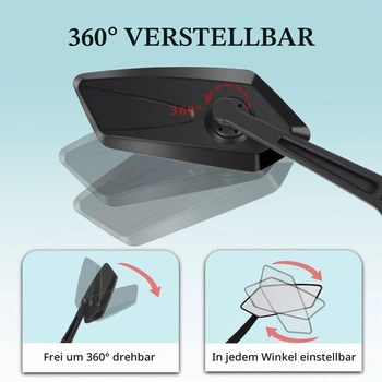 Pravé zrkadlo na bicykel - sklopné a otočné o 360 ° pre bezpečnosť. Pre pravú stranu.