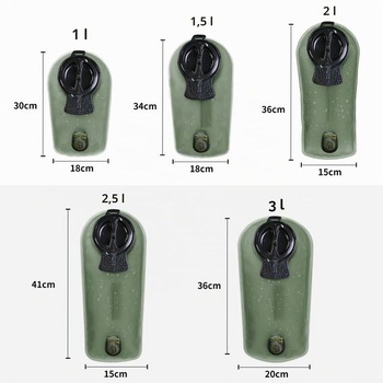 Hydratačný vak Unigear 1/1,5/2/2,5/3 l bez BPA a BPS, hadica ALS hydratačný systém zelený 2 l