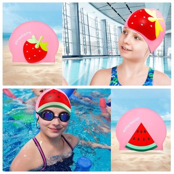Balenie 2 detských plaveckých čiapok, silikónové plavecké čiapky, vek 6-12 rokov