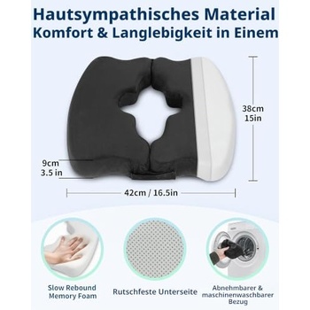 HOMCA Sedací polštář Memory Foam Ergonomicky