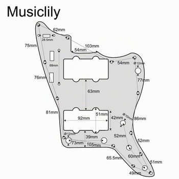 Musiclily Pre 13-Loch hliníková vintage gitara, 60. roky, JM Schlagbrett, zlatý elox
