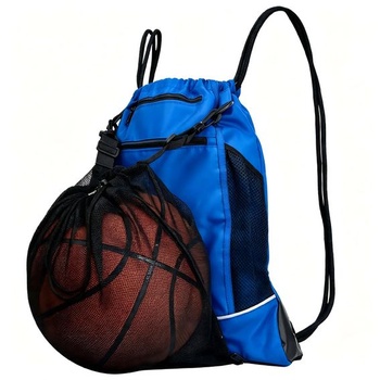 Basketbalový batoh SSZYace, basketbalová taška so skrytou priehradkou na loptu, modrá