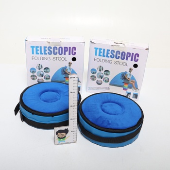 Sada černo-modrá teleskopická stolička FXKS