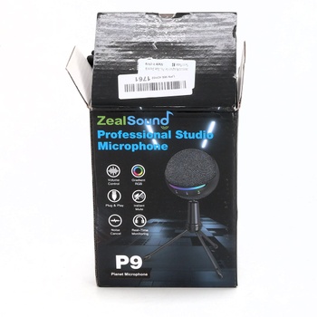 Zealsound USB mikrofon pro iPhone, PC, Mac, PS4/PS5 – potlačení hluku, ztlumení dotykem, ozvěna,