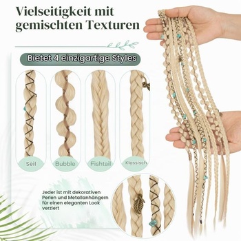 Elailite Clip-in predlžovacie príčesky Boho vrkôčiky Príčesky 50 cm 2 kusy Boho predlžovanie vlasov