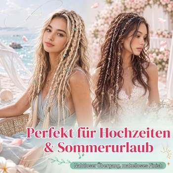 Elailite Clip-in predlžovacie príčesky Boho vrkôčiky Príčesky 50 cm 2 kusy Boho predlžovanie vlasov