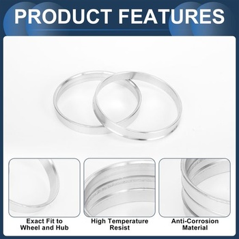 INFINAUTO Strediace krúžky pre náboje kolies automobilov, 4 kusy, tlmiče nárazov