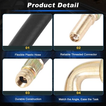 INFINAUTO 90-stupňový medený flexibilný ventilový predlžovací diel 100 mm pre auto