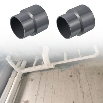 2 rovné PVC spojky potrubia, redukčná tvarovka 90×75 mm, redukčná spojka z PVC, spojovací konektor