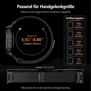 Remienok Milanese pre Apple Watch Series 12 11-1/SE iWatch Band pánsky, 01-čierny