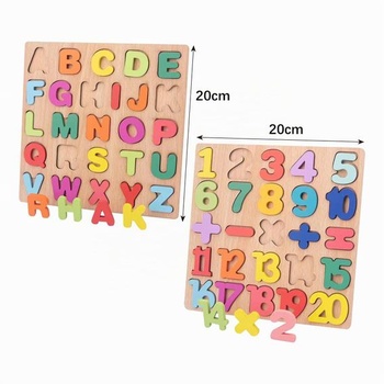 2 ks abecedné a číselné puzzle doska HSYWSH puzzle hračka písmená a čísla ABC písmená čísla design