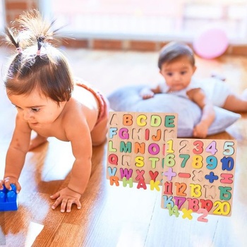 2 ks abecedné a číselné puzzle doska HSYWSH puzzle hračka písmená a čísla ABC písmená čísla design