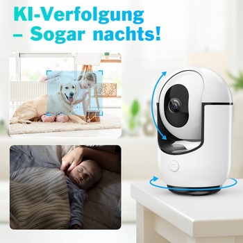 360° vnútorná bezpečnostná kamera, 2K kamera, nočné videnie, vnútorná bezpečnostná kamera s PIR