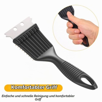 3dílný drátěný kartáč na gril, kartáč na gril pro litinové rošty