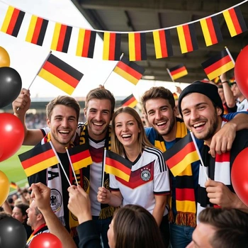 Funnlot Nemecká vlajka dekorácie 2026 fanúšikovský predmet vlajková retiazka ručná