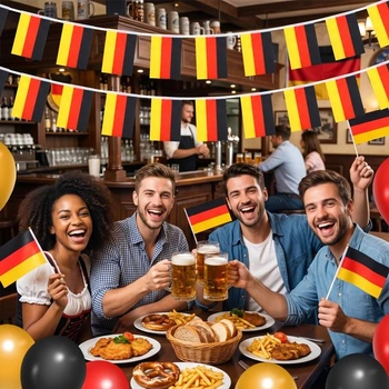Funnlot Německá vlajka dekorace 2026 fanouškovský předmět vlajkový řetízek ruční