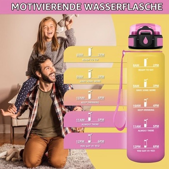 1l fľaša na vodu, vhodná na perlivé nápoje, nepriepustná, so slamkou, športová fľaša na vodu s