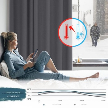 Krátke závesy s poníkom, šedé, nepriehľadné, V 137 x Š 132 cm - 1 kus, zatemňovací záves,