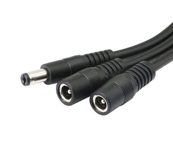CERRXIAN 5,5/2,1MM 12V DC napájecí distribuční kabel 1 samec-2 samice CCTV DC napájecí distribuční
