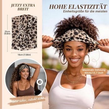 Dámská čelenka Awumbuk, extra široká zkřížená čelenka 7'' - balení po 8 kusech, vícebarevná boho