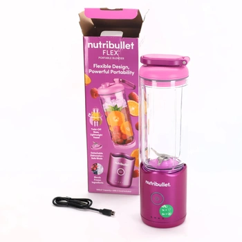 Nutribullet Flex 590ml - Přenosný smoothie mixér s víkem na pití, drtí led a mražené ovoce, USB-C,