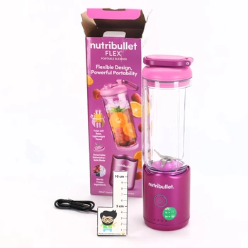 Nutribullet Flex 590ml - Přenosný smoothie mixér s víkem na pití, drtí led a mražené ovoce, USB-C,