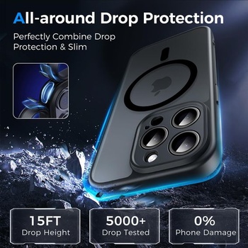 Ochranný kryt Qasyfanc pro iPhone 15 Pro Max, černý. Černý pro iPhone 15 Pro Max 1