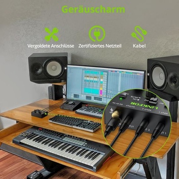 Mini audio mixážny pult LiNKFOR, aktívny mixážny pult, 2kanálový stereo audio mixážny pult s 1