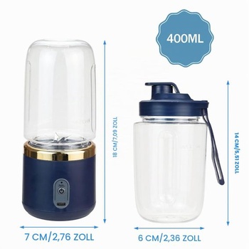 Přenosný mixér - výrobník smoothie s sebou se 2 lahvemi o objemu 400 ml, přenosný elektrický