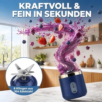 Přenosný mixér - výrobník smoothie s sebou se 2 lahvemi o objemu 400 ml, přenosný elektrický