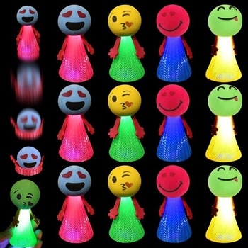 JOKILY 12dielna LED svietiaca skákacia hračka s perím, LED svietiaca hračka pre deti, darčeky na párty,