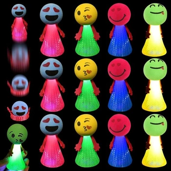 JOKILY 12dielna LED svietiaca skákacia hračka s perím, LED…