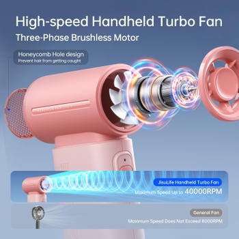 Ručný ventilátor JISULIFE turbo 3600mAh