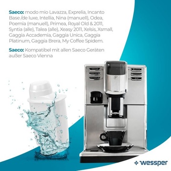 Vodný filter Wessper AQUAINTENSE+ do espresso kávovarov, náhrada za Saeco CA6702/00, Brita Intenza+,