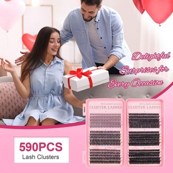 Predlžovanie rias Glowing Win, 590 kusov, zhlukové riasy, jednotlivé riasy, 20D, 40D, 50D, 60D, 80D,