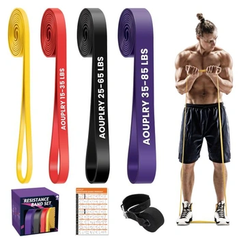 Fitness gumy – súprava 4stupňových odporových gúm s kotvou…