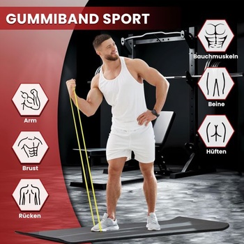 Fitness gumy – súprava 4stupňových odporových gúm s kotvou do dverí, odporové gumy na zhyby, silový