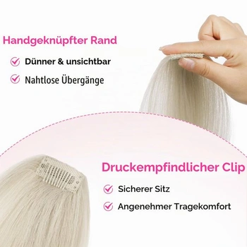 REECHO Clip-in vlasové prodlužování pro objem, sada 2 kusů, 20cm silné vlasové prodlužování pro