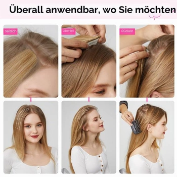 REECHO Clip-in vlasové prodlužování pro objem, sada 2 kusů, 20cm silné vlasové prodlužování pro