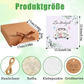 Darčeková sada pre svadobné peniaze s darčekovou krabičkou a svadobným prianím