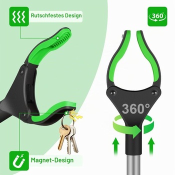 YAUNGEL 108cm drapák pro seniory, skládací drapák s magnetickým uchopovacím ramenem, otočný sběrač
