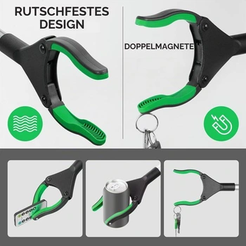 YAUNGEL 108cm drapák pro seniory, skládací drapák s magnetickým uchopovacím ramenem, otočný sběrač