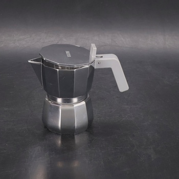 Alessi Moka DC06/3 B - Dizajnový kávovar z liateho hliníka, rukoväť a gombík z PA, čierny, 3 šálky